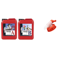 Basis A&B 2x5L Nutrient 3-0-1 & 0-4-3 with Optional Drum Tap - Mills-Off Grid Living Supplies