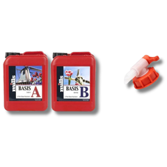 Basis A&B 2x5L Nutrient 3-0-1 & 0-4-3 with Optional Drum Tap - Mills-Off Grid Living Supplies