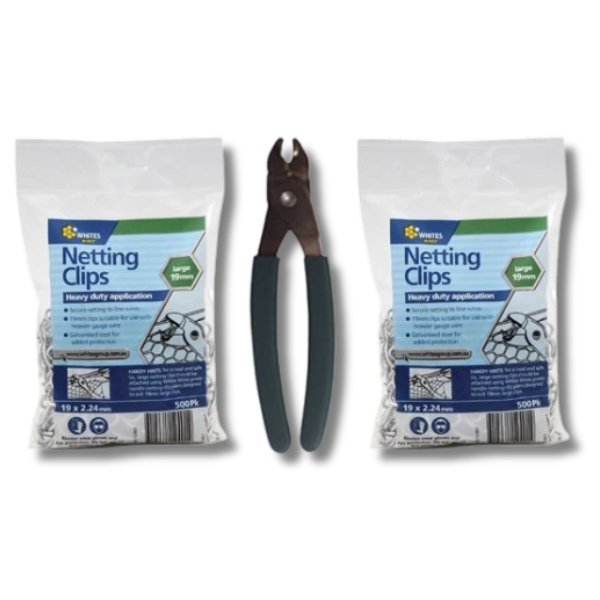 C-Clip Pliers with 2x 500 Packs of 19mm Fencing Clips for Hingejoint & Netting-Off Grid Living Supplies Australia