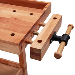 Carpentry Workbench with Drawer & 2 Vices - Hardwood-Off Grid Living Supplies Australia