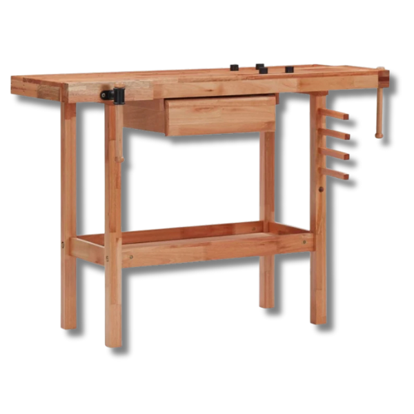 Carpentry Workbench with Drawer & 2 Vices - Hardwood-Off Grid Living Supplies Australia