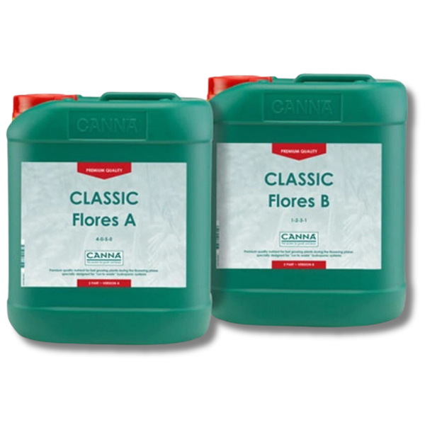 Classic Flores A&B 2x5L Grow Nutrient - Canna-Off Grid Living Supplies
