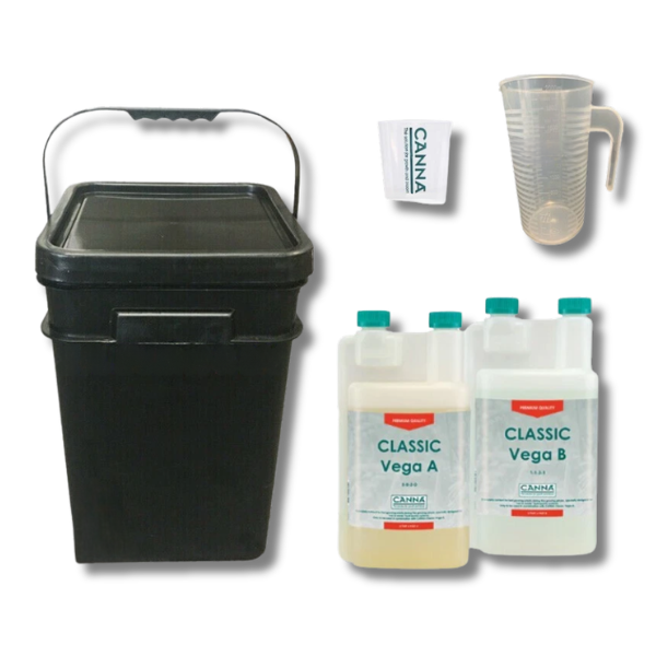 Classic Vega A&B 2x1L Mixing Diluting Kit 21L Bucket 2L Jug - Canna-Off Grid Living Supplies