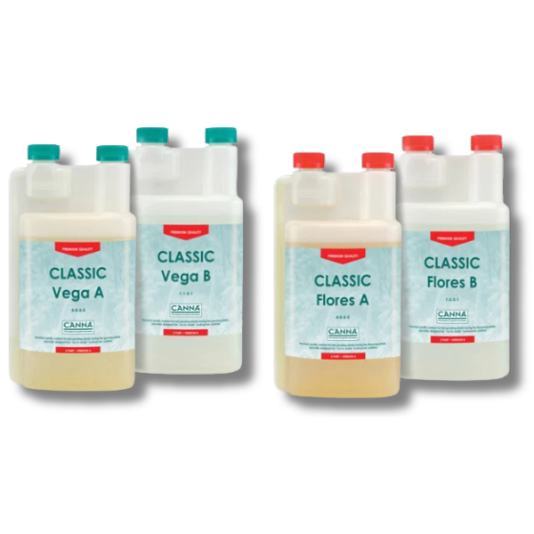 Classic Vega A&B and Flores A&B Growth & Bloom Nutrients - Canna-Off Grid Living Supplies