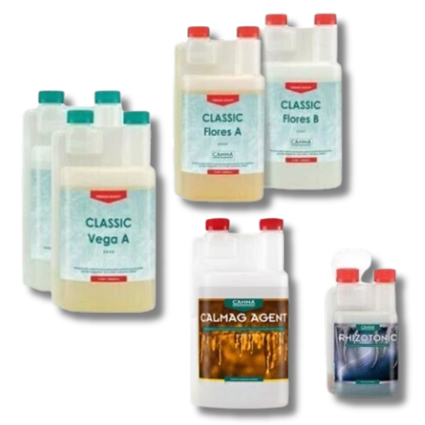 Classic Vega and Flores Nutrient with Cal-Mag and Rhizotonic Root Enhancer - Canna-Off Grid Living Supplies