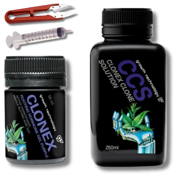 Cloning Solution CCS & Clonex Purple Rooting Gel with Trimmer Syringe - Growth Technology-Off Grid Living Supplies