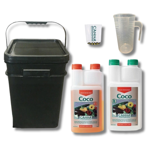 Coco A&B 1L Mixing Kit 21L Bucket 2L Jug with 250ml Cup - Canna-Off Grid Living Supplies