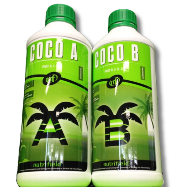 Coco A&B 2x1L Grow to Bloom Nutrient Set with Vitamin & Silica - Nutrifield-Off Grid Living Supplies