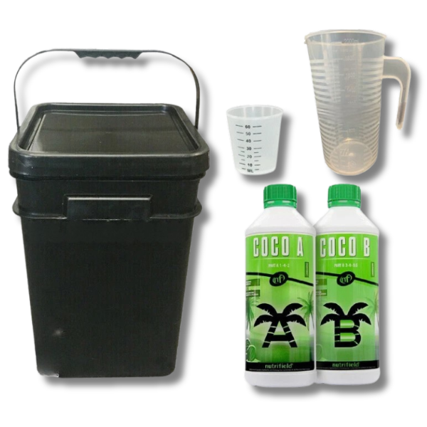Coco A&B 2x1L Mixing Kit 21L Bucket 2L Measuring Jug - Nutrifield-Off Grid Living Supplies