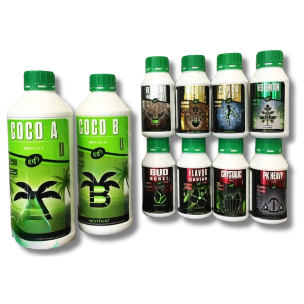 Coco Nutrient A&B with 8x Additives Growth Blooming Complete - Nutrifield-Off Grid Living Supplies