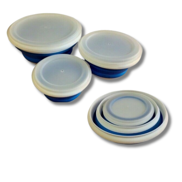 Collapsible 3 Round Containers With Lid-Off Grid Living Supplies Australia