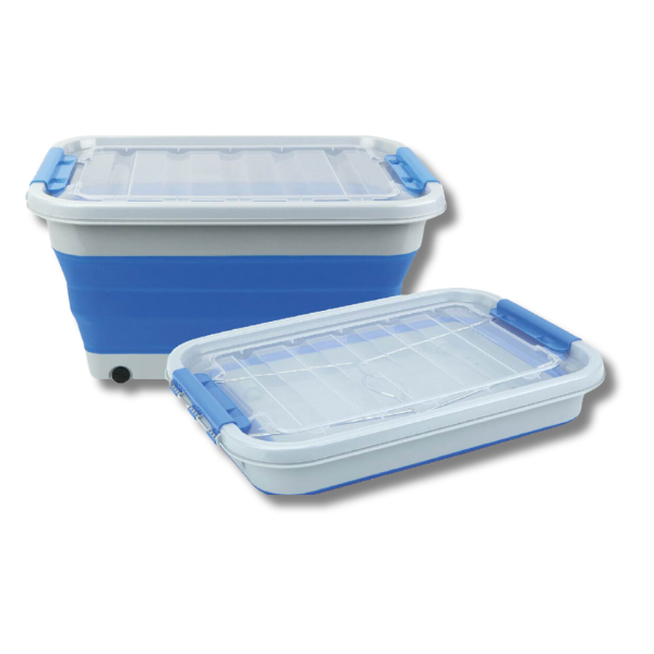 Collapsible 30L Storage Blue Tub With Lid-Off Grid Living Supplies Australia