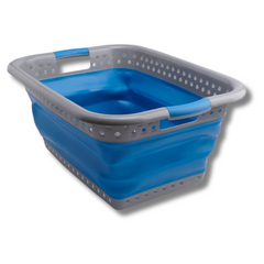 Collapsible Large Laundry Basket Blue-Off Grid Living Supplies Australia