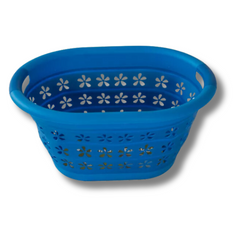 Collapsible Small Laundry Basket Blue-Off Grid Living Supplies Australia