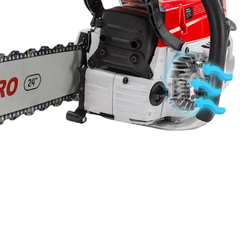 Commercial Petrol Chainsaw with 24" Bar, E-Start & Top Handle