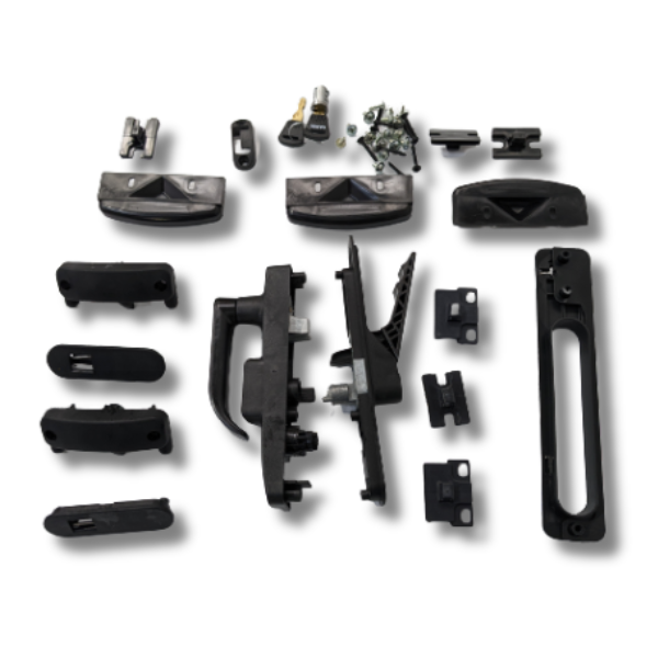 Complete Black Door Lock For Right Hand Hinge-Off Grid Living Supplies Australia