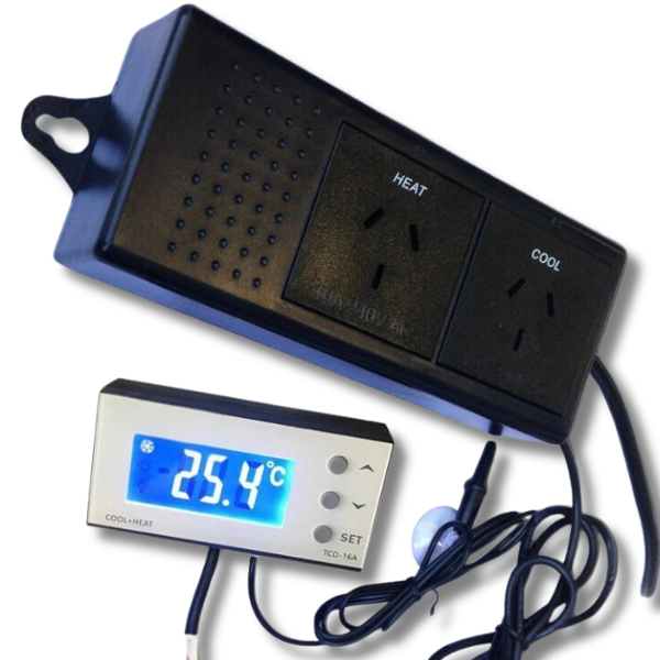 Cool & Heat Auto Shift Thermostat Controller for Hydroponics Grow Tent-Off Grid Living Supplies