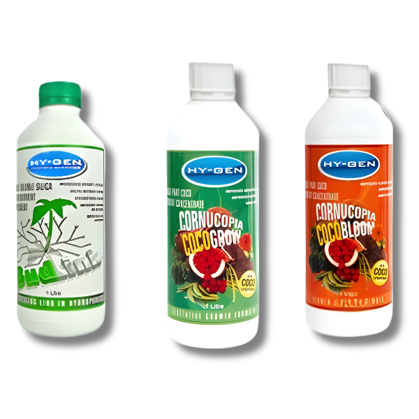Cornucopia CocoGrow, CocoBloom & BudLink Nutrients 3x1L - Hy-Gen-Off Grid Living Supplies