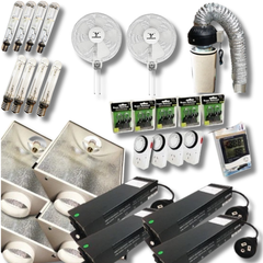 DIY Grow Room Setup with 4x 1000W HPS / MH Air Cooled Hood Lights-Off Grid Living Supplies