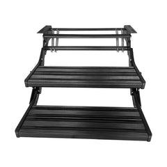Double Bolt On Light Step Manual LED Caravan / RV Black-Off Grid Living Supplies Australia