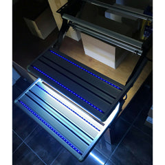 Double Bolt On Light Step Manual LED Caravan / RV Black-Off Grid Living Supplies Australia