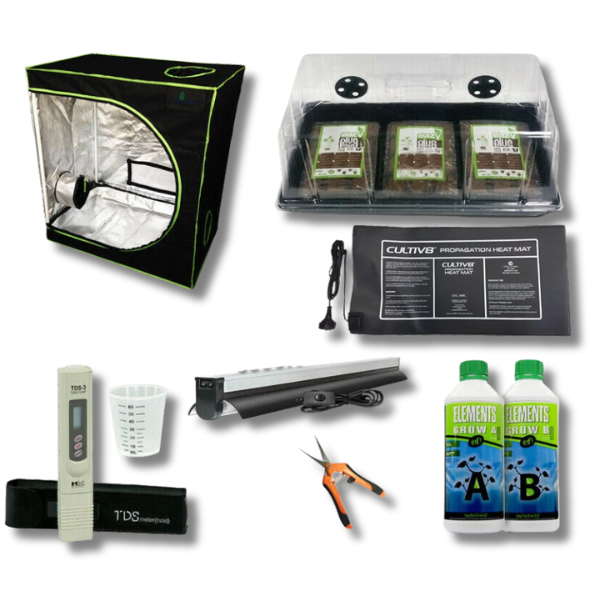 Eazy Plug Seeding Cloning Grow Tent Combo Dome Kit with TDS Meter-Off Grid Living Supplies