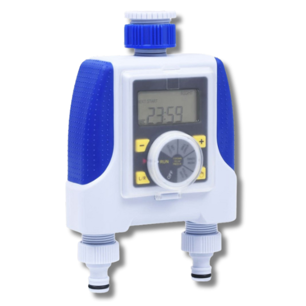 Electronic Digital Dual Outlet Water Timer with Rain Delay & LCD Display-Off Grid Living Supplies Australia
