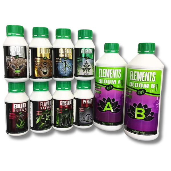 Element Bloom A&B with 8 Additives Max Harvest Pack - Nutrifield-Off Grid Living Supplies