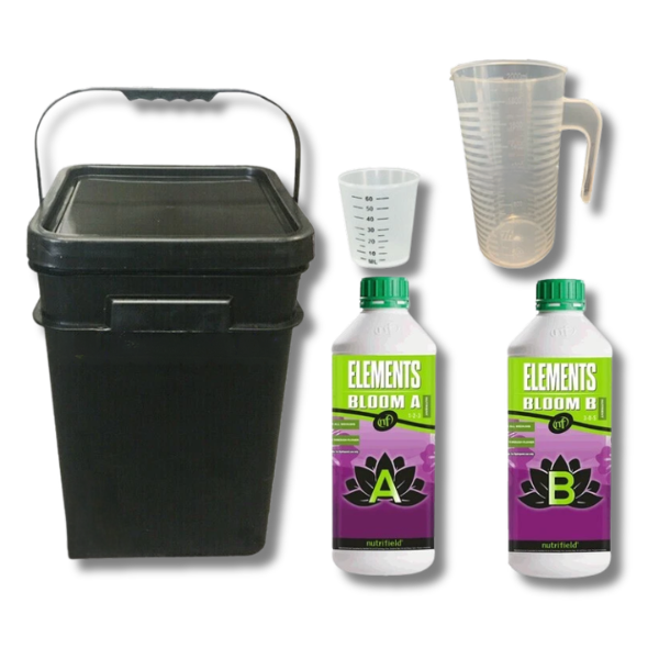Elements Bloom A&B 2x1L Mixing Kit 21L Bucket 2L Jug - Nutrifield-Off Grid Living Supplies