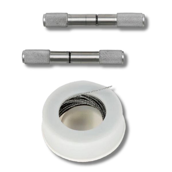 Embryotomy Wire with 2 Wire Handles for Dehorning & Calving-Off Grid Living Supplies Australia