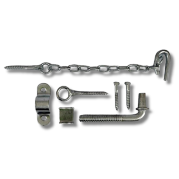 Farm Gate Hinge Kit with Gate Latch, Hook & Catch Set - Whites-Off Grid Living Supplies Australia