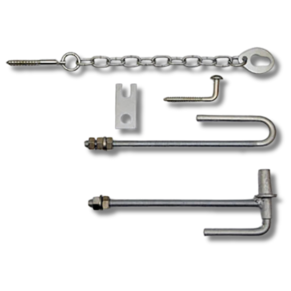 Farm Gate Hinge Kit with Ring Latch & Catch for Fence Fitting - Whites-Off Grid Living Supplies Australia