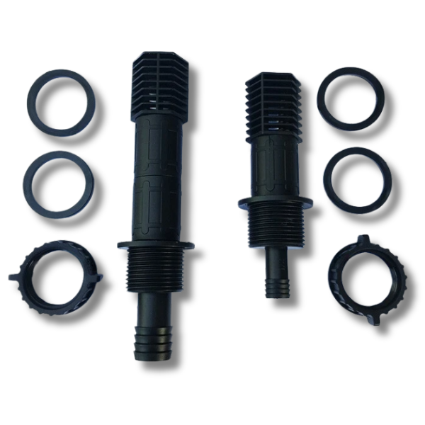Flood & Drain Tray System Flow Fitting Kit 13mm & 19mm Outlet with Extensions-Off Grid Living Supplies