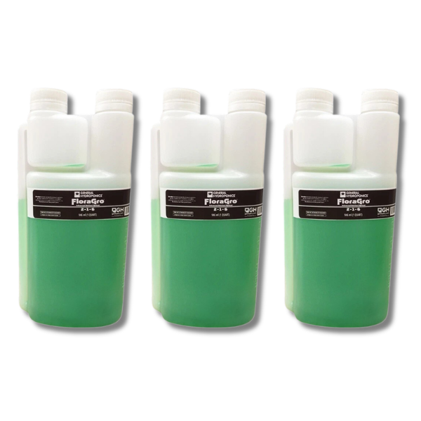 Flora Gro Plant Growth Nutrient 3x Refill Bottles - General Hydroponics-Off Grid Living Supplies