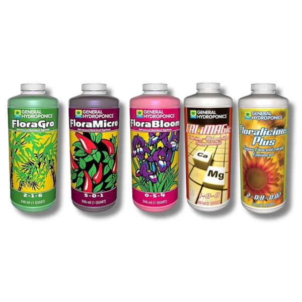 Flora Micro Bloom Gro 3-Part with CALiMAGic and Floralicious - General Hydroponics-Off Grid Living Supplies