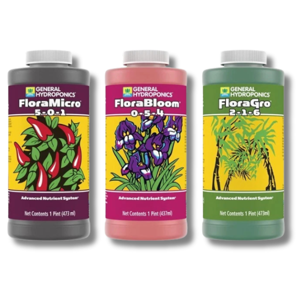 Flora Micro Gro Bloom 3x473ml Seedling Nutrient Pack - General Hydroponics-Off Grid Living Supplies