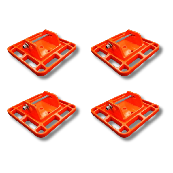 Foot Plate For Drop Down Leg Orange Pack of 4-Off Grid Living Supplies Australia