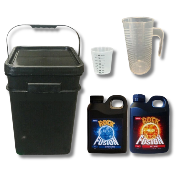 Fusion Bloom & Growth 2x1L Mixing Kit 21L Bucket 2L Jug - Rock-Off Grid Living Supplies