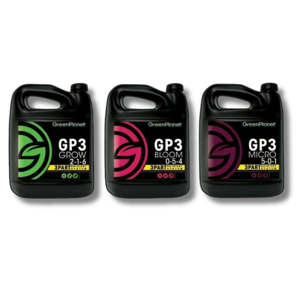 GP3 Grow Bloom Micro 3x1L Nutrients - GreenPlanet-Off Grid Living Supplies