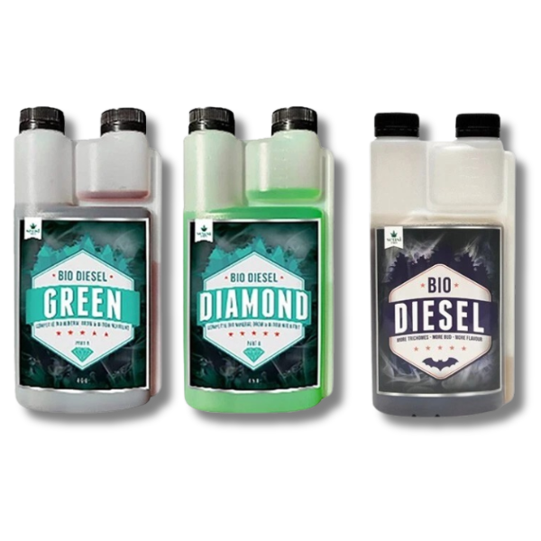 Green Diamond A&B 2x1L with Bio Diesel 1L Organic Bloom Nutrient Kit - Sensi Pro-Off Grid Living Supplies