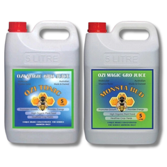 Grow Juice with Ozi Tonic & Monsta Bud Organic Nutrient 2x5L - Ozi Magic-Off Grid Living Supplies