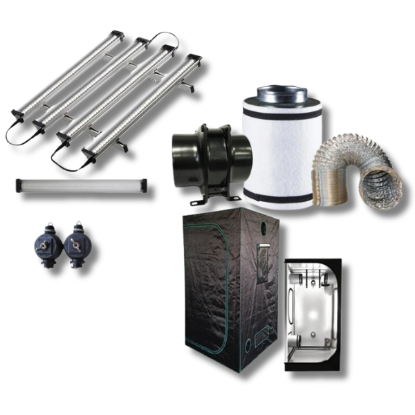Grow Tent Setup with High Power LED Bar, Fan, Filter and Ventilation-Off Grid Living Supplies