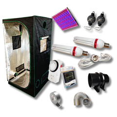 Grow Tent System with LED Panel, 2x CFL Grow Lights, Timer, 6 Inch Fan and Duct-Off Grid Living Supplies