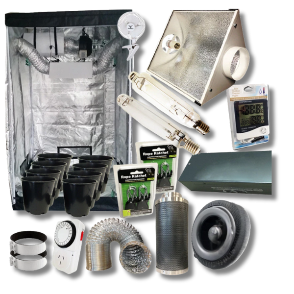 Grow Tent with 1000W HPS MH Light, 6 Inch Cool Vent and 150mm Pot Combo-Off Grid Living Supplies
