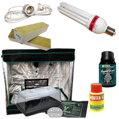 Grow Tent with 14000K Energy Saving Light, Heat Mat, Rockwool and Root Gel-Off Grid Living Supplies