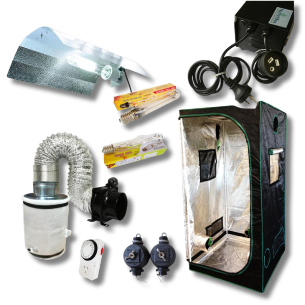 Grow Tent with 600W HPS MH Wing Reflector Light and Fan Duct Ventilation-Off Grid Living Supplies