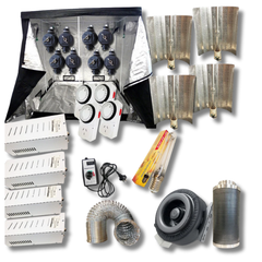 Hydroponic 4x 600W HPS Ballast Batwing Light Kit Grow Tent Duct Fan Filter Combo-Off Grid Living Supplies