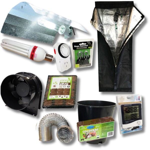 Hydroponics 0.6m Grow Tent Ventilation with Cocopeat Plant Starter Combo-Off Grid Living Supplies