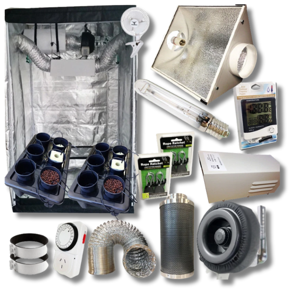 Hydroponics 1.4m Grow Tent 600W HPS Grow Light 6 Inch Cool Vent Dripping System Kit-Off Grid Living Supplies