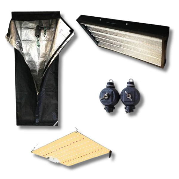 Hydroponics 1x1x2m Grow Tent Kit with T5 Propagation Light and 50W LED Combo-Off Grid Living Supplies